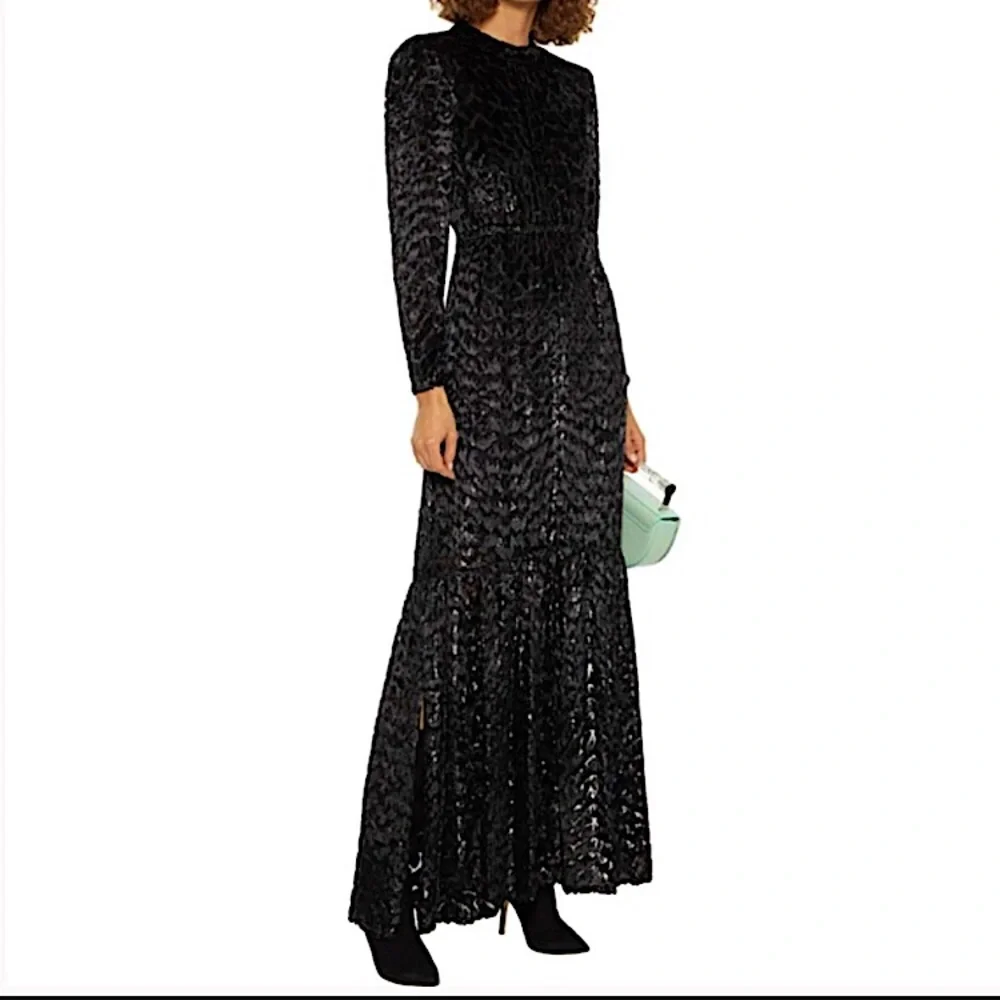 A.L.C. Black Lace Long Sleeve Maxi Dress - Picture 5 of 10